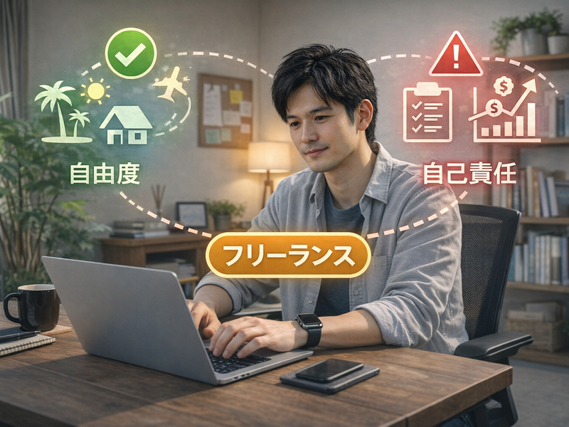 在宅で働くフリーランスエンジニアのイメージ