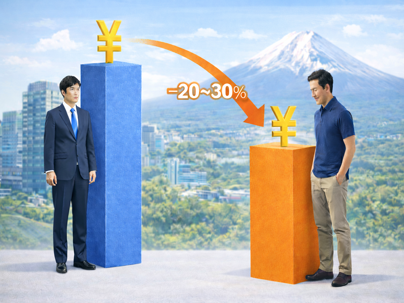 Uターン転職による年収変化のイメージ