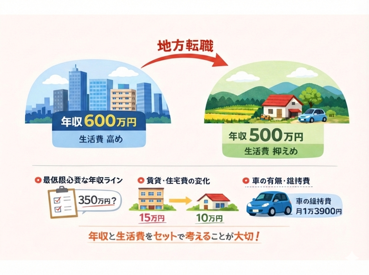 地方転職と年収・生活費の関係